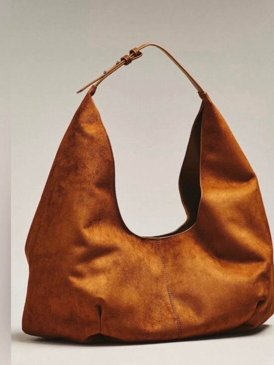 Anthropologie Handbags - NWT Anthropologie Large Faux Suede Slouchy Tote